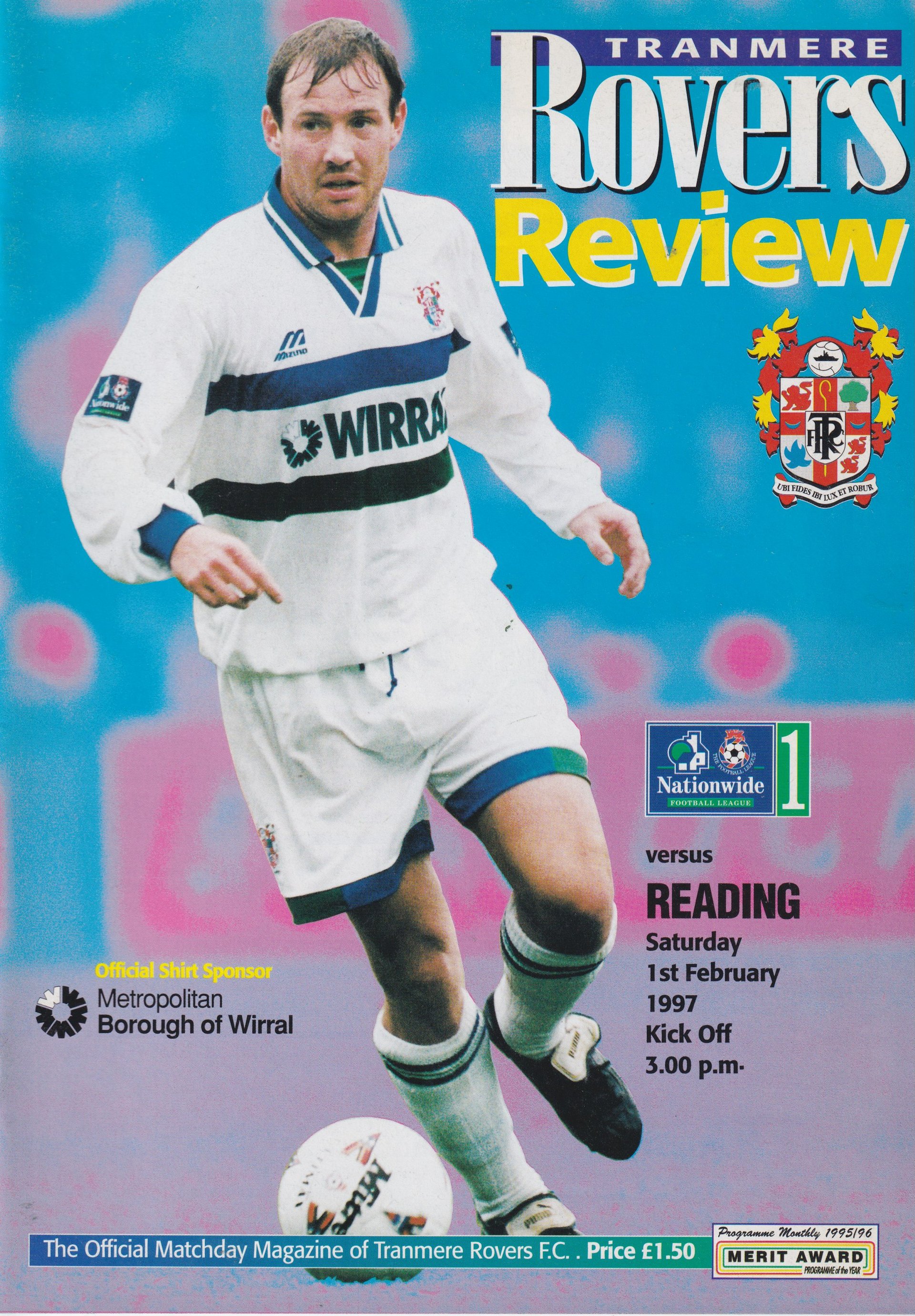 Tranmere Rovers v Reading match programme
